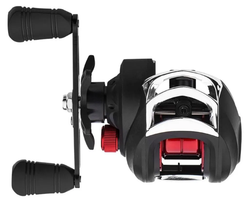 Moulinet baitcasting pour pêche sportive ratio 7.2:1 noir et inox INF