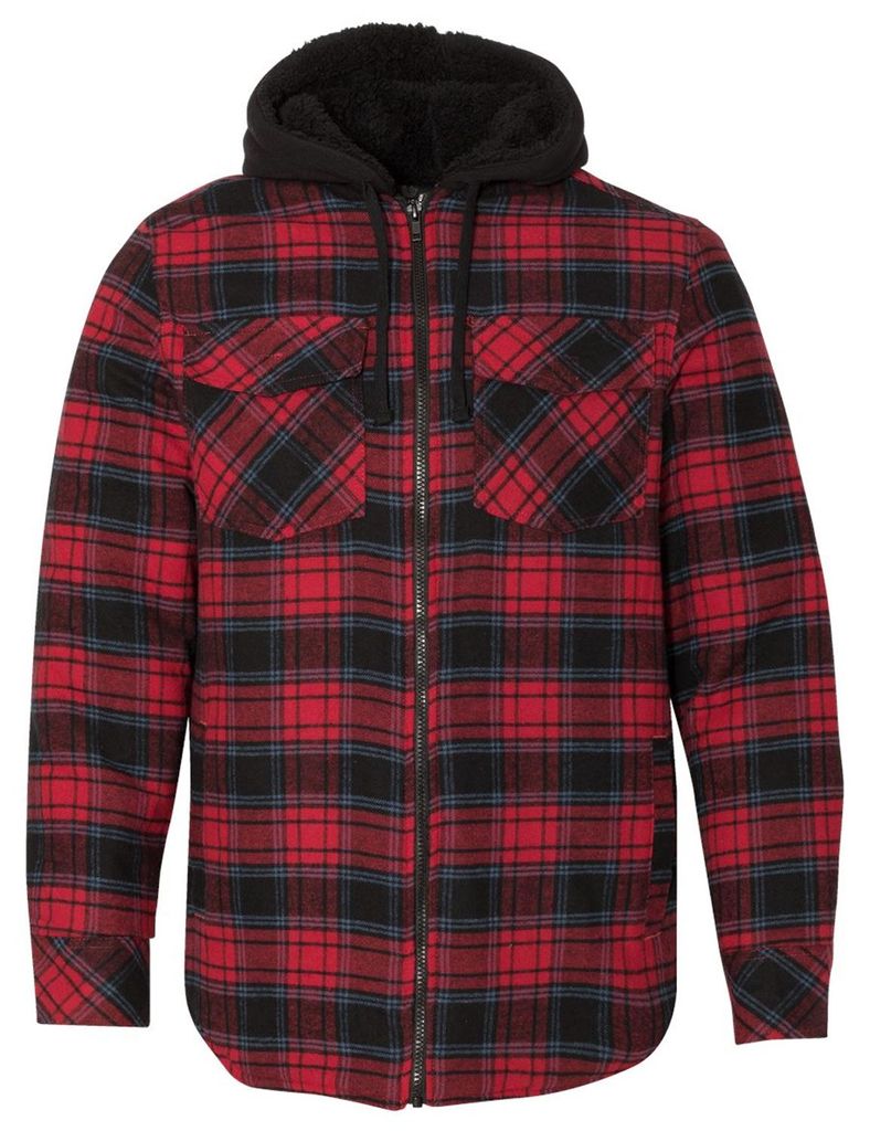 Burnside - Kapuzenpullover für Herren, Sherpa-Futter, Flanell LT5877 (M) (Rot/Marine)