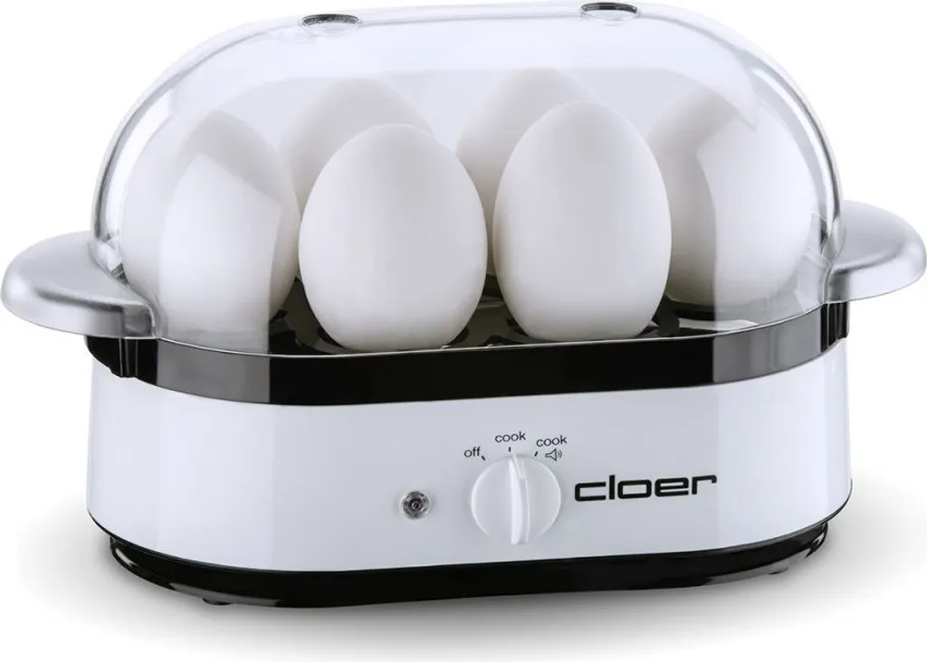 Appareil à œufs Cloer 6081 blanc 350W compact avec revêtement antiadhésif