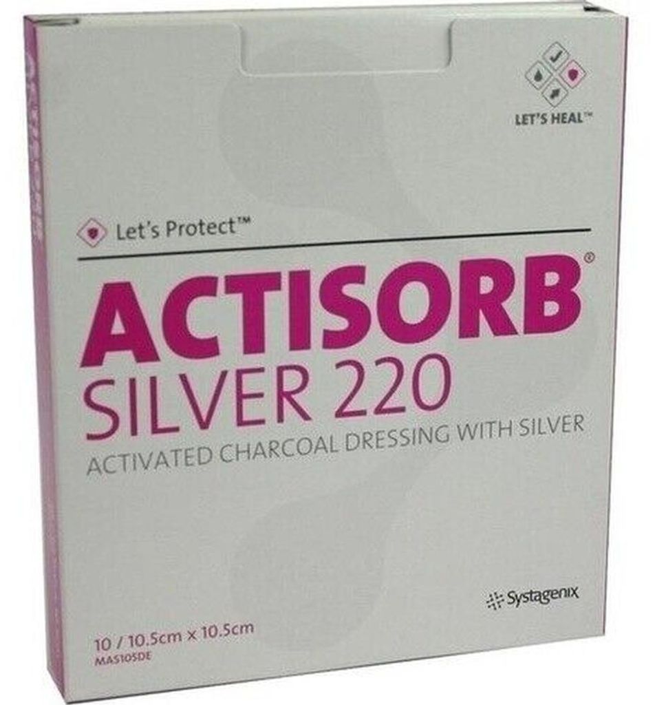 ACTISORB 220 Silver, steriele kompressen, 10,5 x 10,5 cm Productafbeelding 