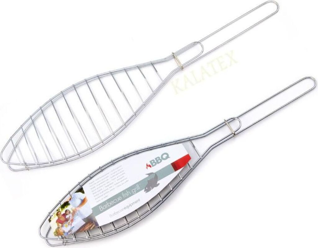 Grillständer für BBQ-Fisch, Edelstahl, 42x9 cm, silber Produktbild 