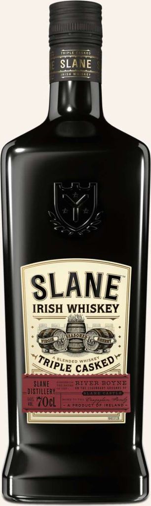 A bottle of Slane Irish Whiskey.