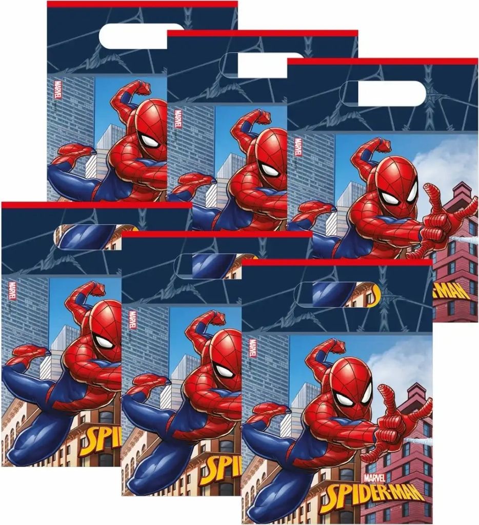 Torebki imprezowe Marvel SPIDER-MAN 6szt, 17x30cm, Procos Zdjęcie produktu 
