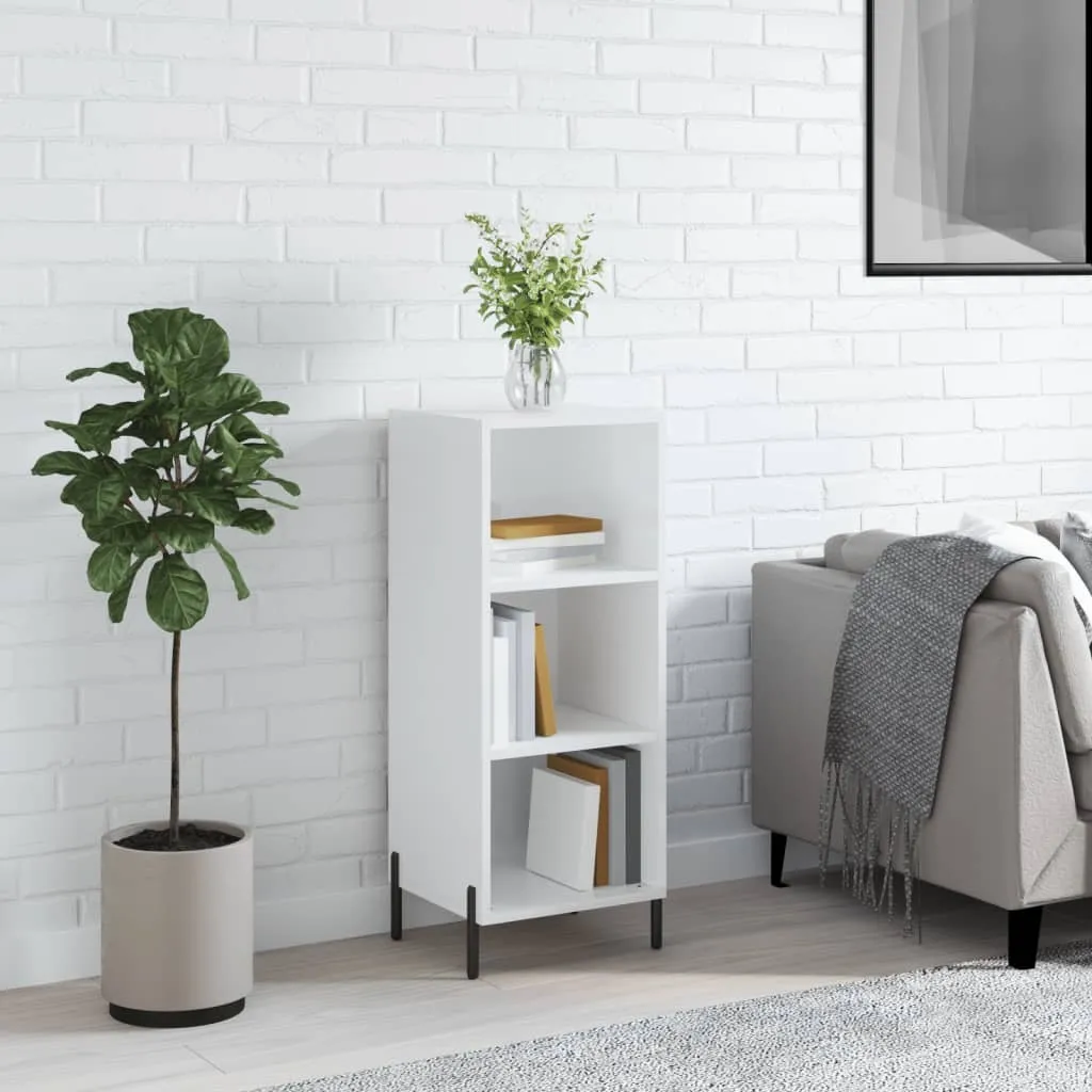 Credenza Bianca Lucida vidaXL 34,5x32,5x90 cm | Mobiletto Salvaspazio