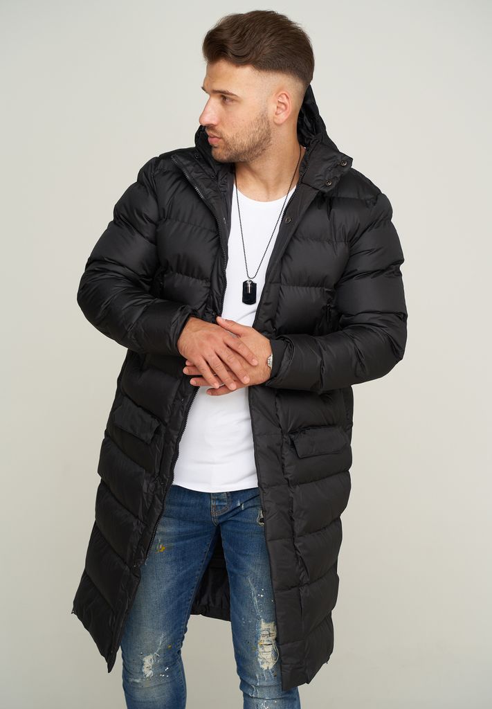SOULSTAR Herren Parka mit Kapuze als Winterjacke - Langer Steppmantel S2JURGA Herren warmer Wintermantel Steppjacke Pufferjacke