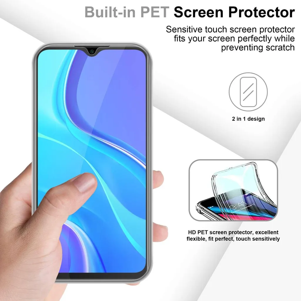 Cadorabo cover per Xiaomi RedMi 9 cover protettiva in TPU bianco custodia in silicone custodia per