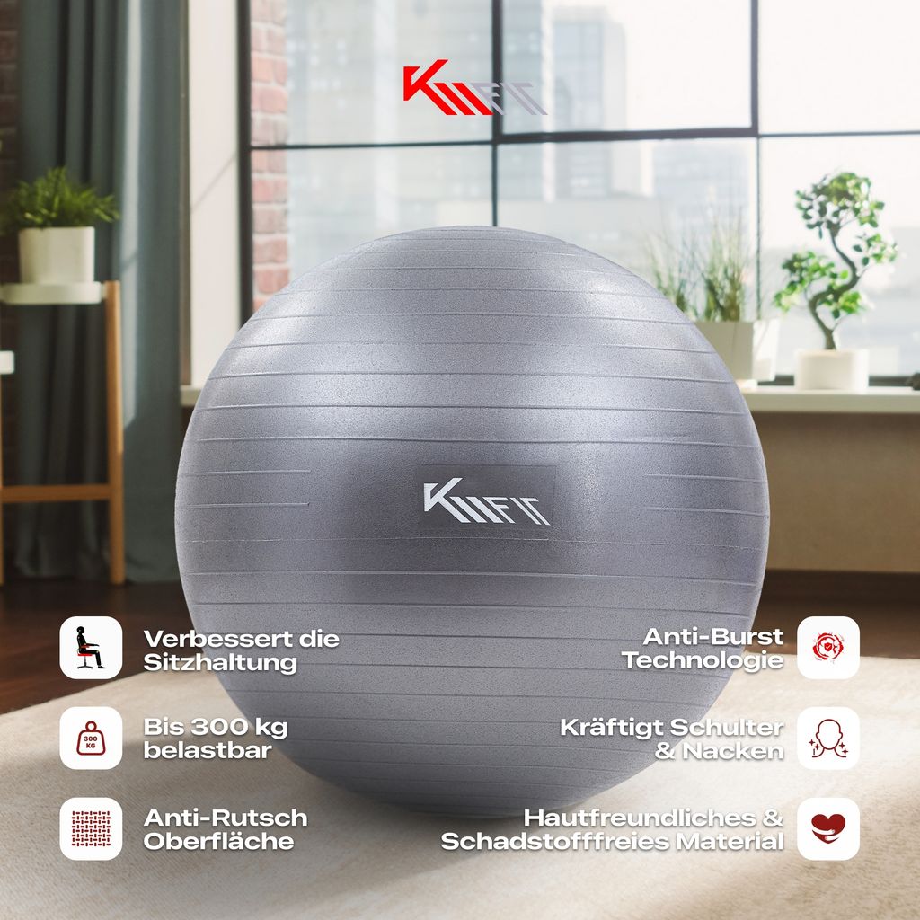 KM-Fit gymnastický míč 55 cm, tréninkový míč se vzduchovou Obrázek produktu 3