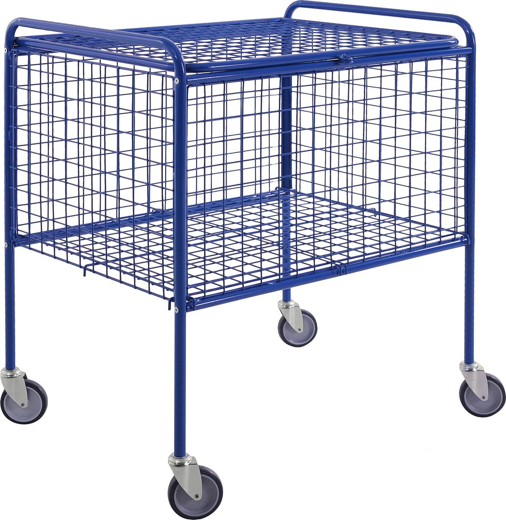 Kongamek Gitterwagen 800x600x915mm in blau mit 100kg Tragkraft und Gummibereifung Ø125mm