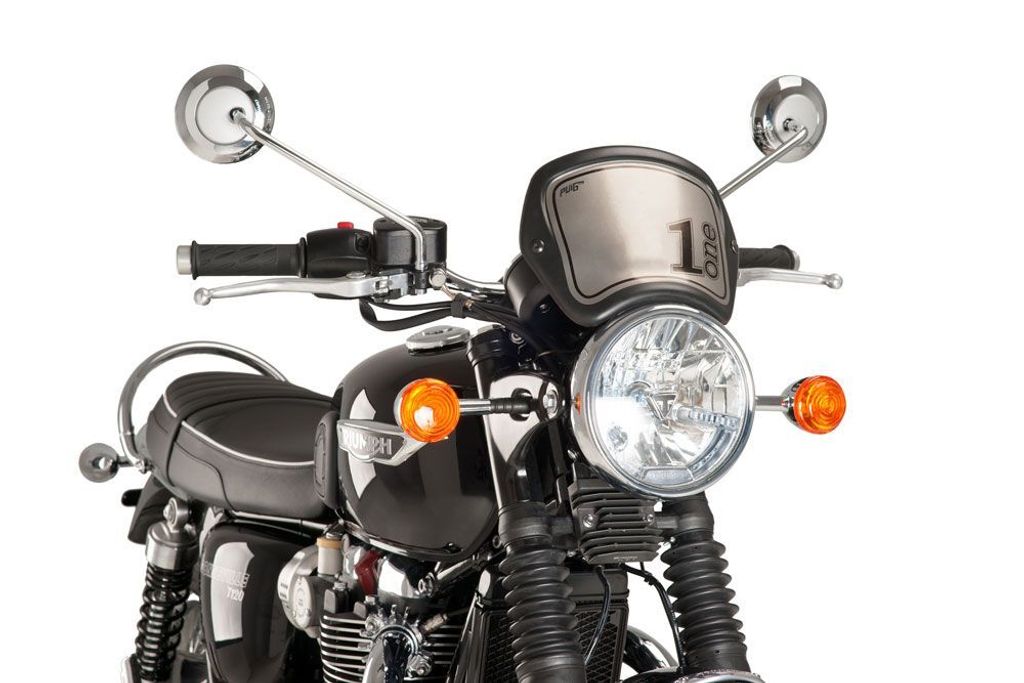 PUIG 9191J Frontplatte ABS passend fuer TRIUMPH BONNEVILLE T120 Mattschwarz