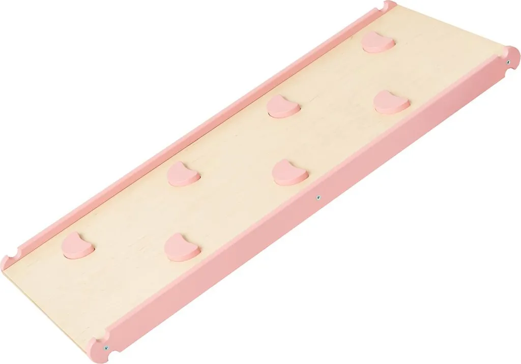 Toboggan de Motricité en Bois avec Poignées Sécurisées - Rose Moon