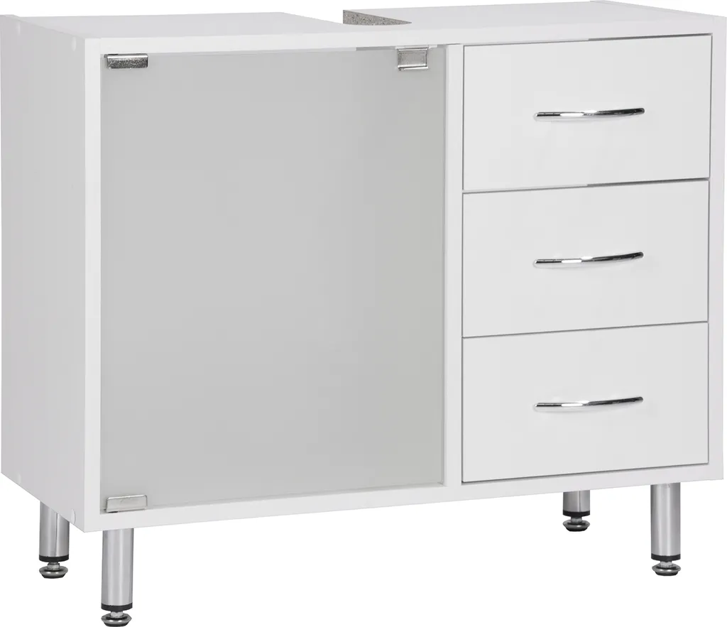 Meuble sous lavabo Lancaster pour petite salle de bain blanche de 66cm