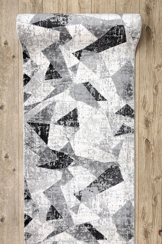 Tapis de marche escalier 60x190 cm TULS gris anthracite géométrique - 5
