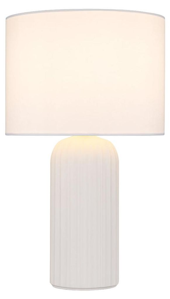 Tischleuchte, Keramik, weiß, E27, Schnurschalter, H 36 cm Produktbild 