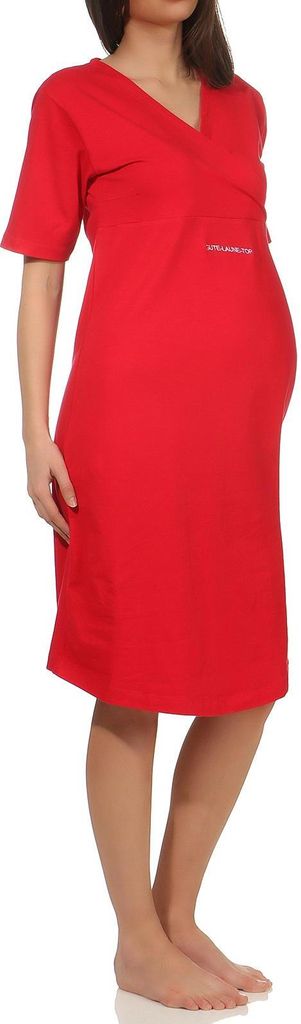 Schönes Damen Still- und Umstandsnachthemd – 105 cm Länge- 723960 ; rot , 44