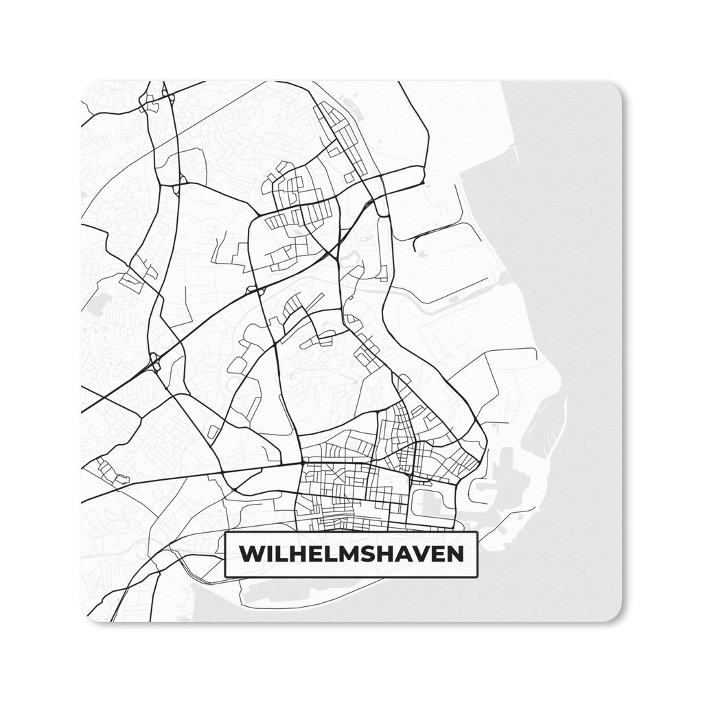 MuchoWow Mauspad Mousepad Wilhemshaven - Karte - Stadtplan 20x20 cm - Mousepads - Maus Mat - Pad - Mausunterlage - Desk Mat - Bureauartikeln
