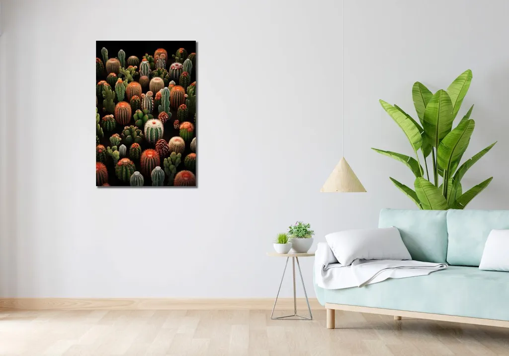 Quadro Decorativo Cactus 60x90 - Arte Botanica per Casa e Ufficio - 2