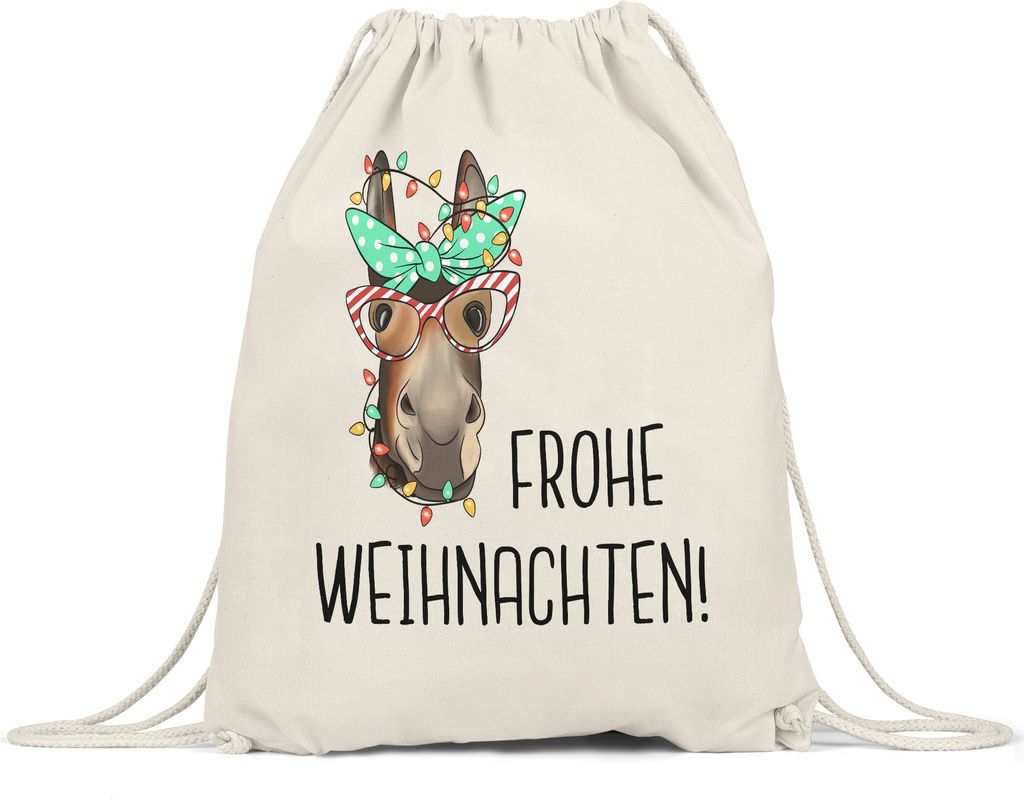 Frohe Weihnachten Turnbeutel Gymsack  Weihnachten Merry Produktbild 