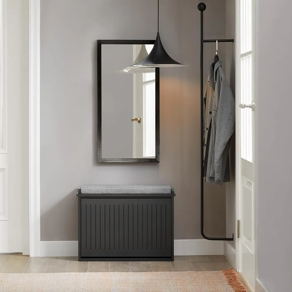Scarpiera SoBuy Nera con Cuscino: Ordine e Comfort per Tutta la Famiglia - 5