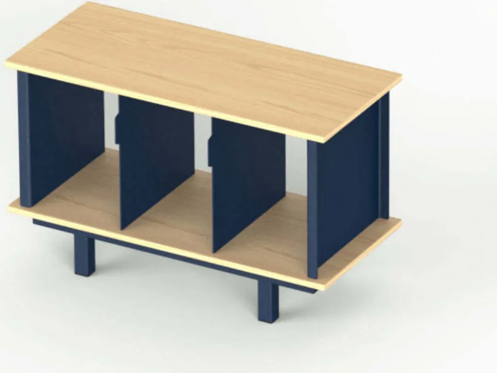 Rangement vinyle FTR bleu indigo en métal compact robuste et design