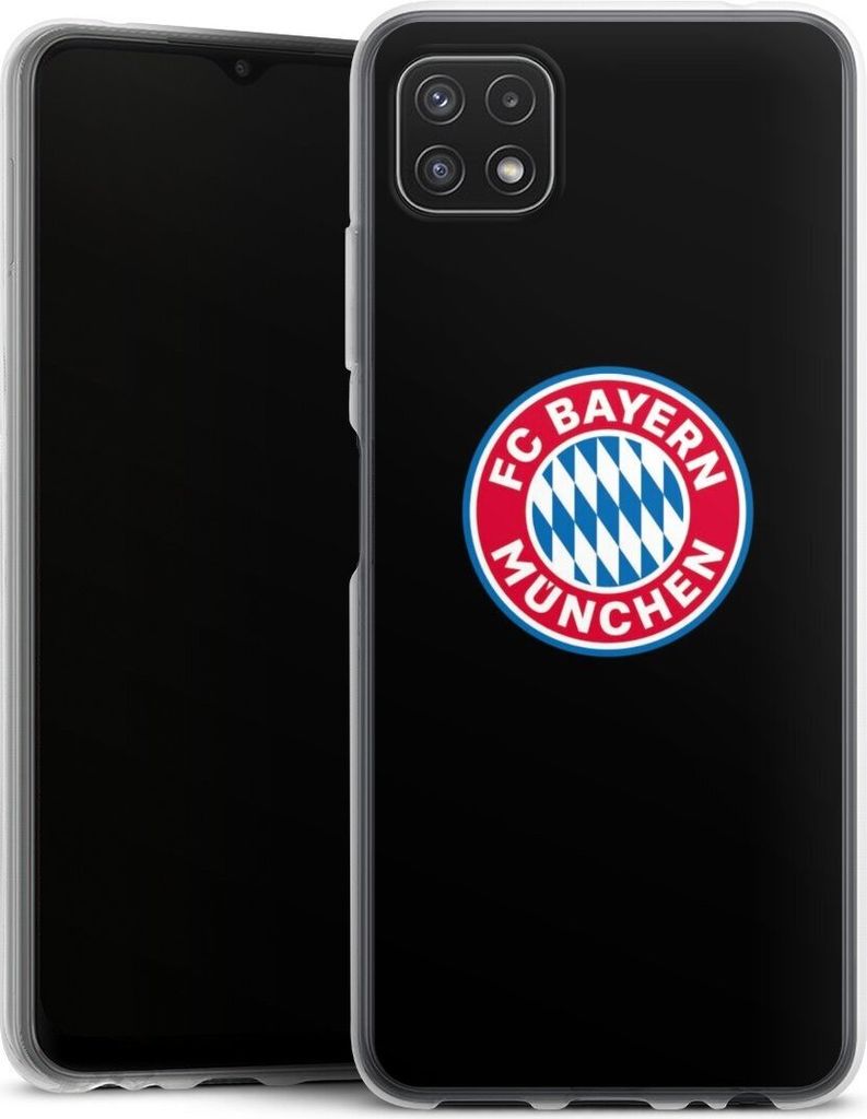 DeinDesign Handyhülle für Samsung Galaxy A22 5G Silikon Hülle Case Smartphone Schutzhülle FC Bayern München Logo Offizielles Lizenzprodukt