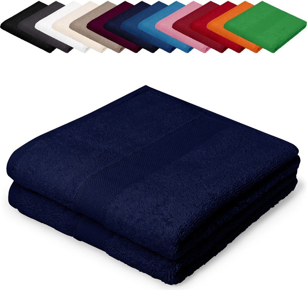 DOPPELPACK Gästetücher 30x50 cm Gästehandtücher Kinderhandtücher Babyhandtücher 100% Baumwolle, Farbe: Dunkelblau