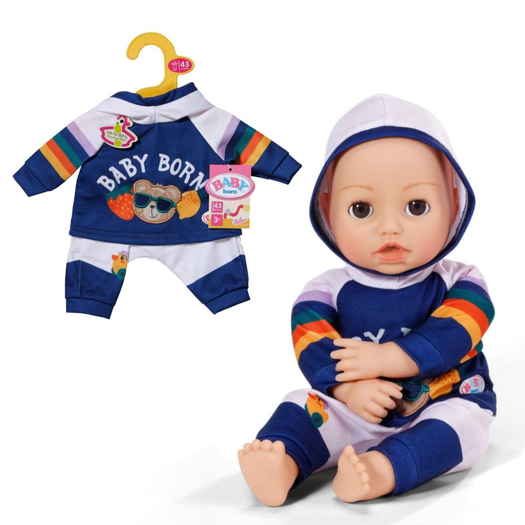 BABY born Jogginganzug in Navyblau mit Hoodie und Hose für 43cm Puppen.
