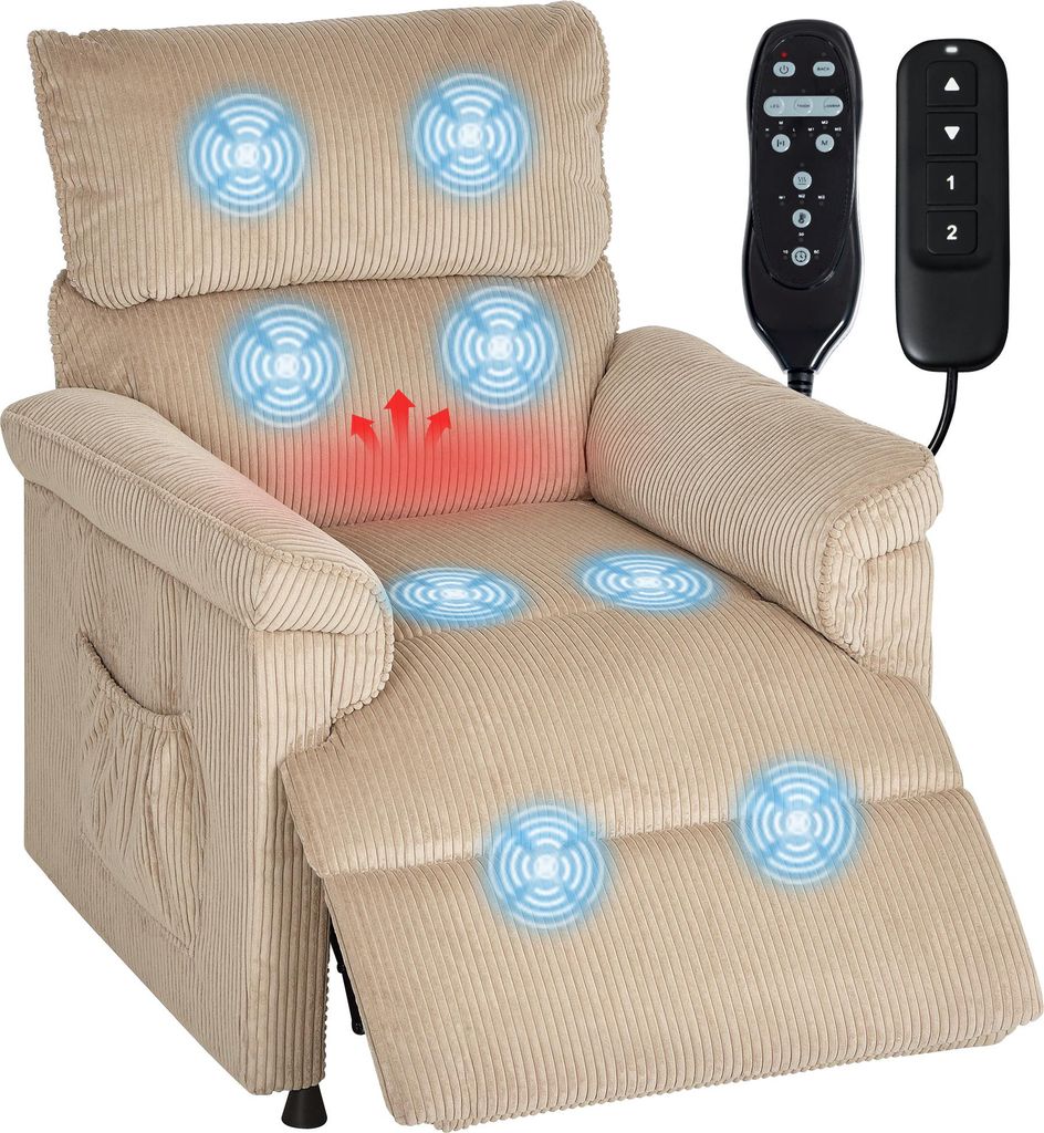 HOMCOM Relaxsessel mit Vibrationsmassage, Heiz- und Produktbild 