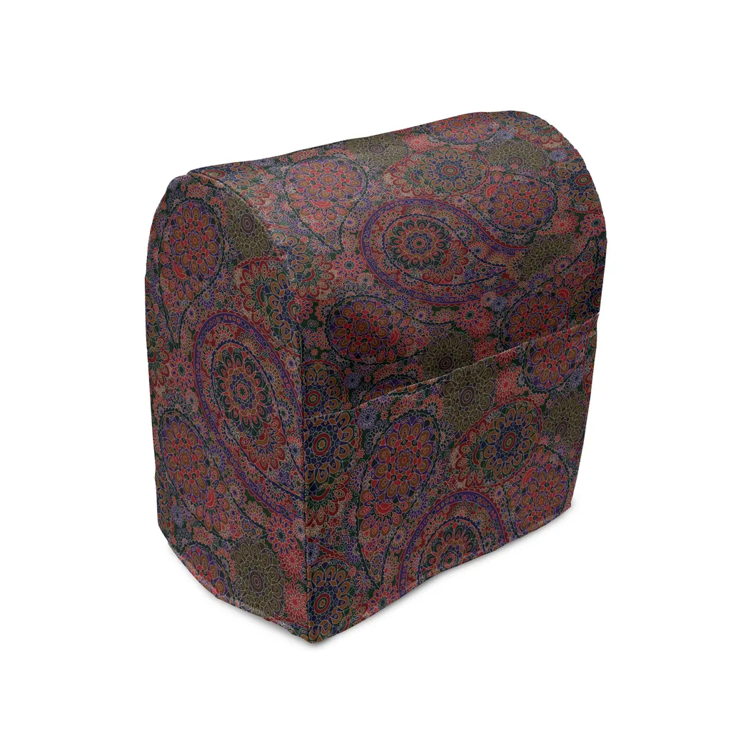 Housse de Mixeur ABAKUHAUS Motif Ethnique Vert Bordeaux 36x39x24 cm