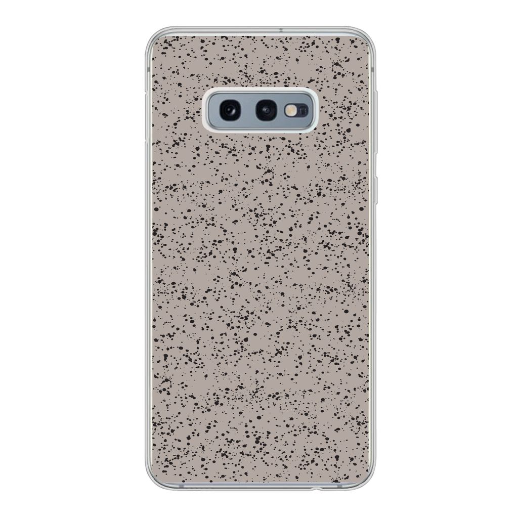 MuchoWow Handyhülle Schutzhülle Hülle für Samsung Galaxy S10e Polka dots - Schwarz - Grau Silikon Softcase Handy Hülle - Handy