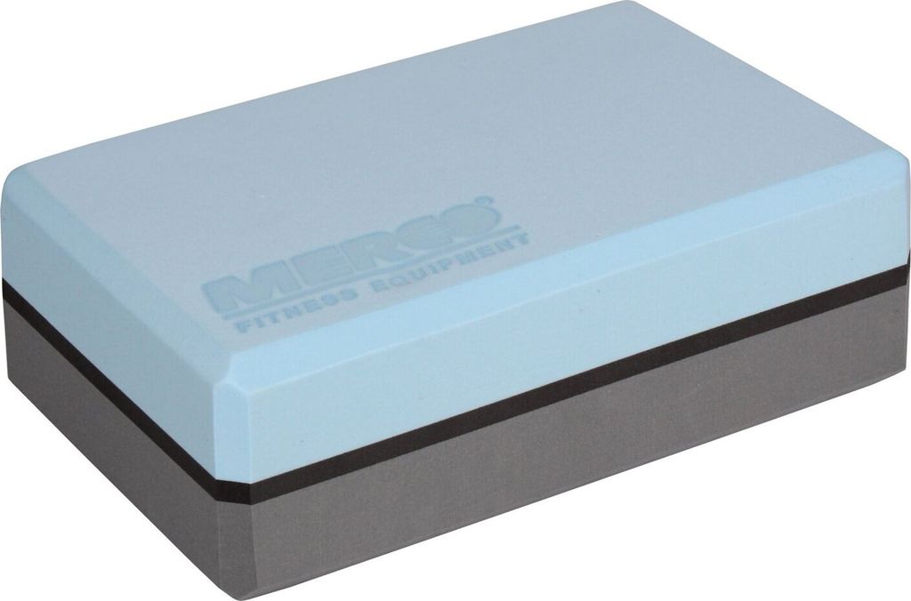 Merco Multipack 4 Stück Yoga Block Duo Yoga Block blau-grau 7,5 cm