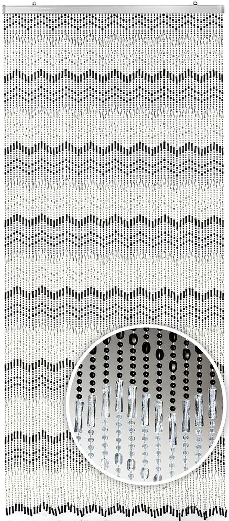 Lockardi Türvorhang MOUNTAIN Perlenvorhang 90x200 cm schwarz weiß
