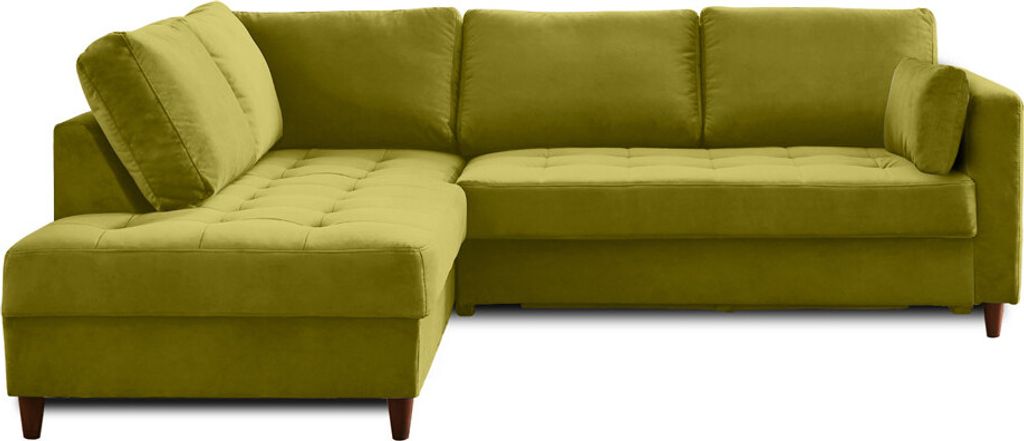 Lisa Design ANNA, Ecksofa mit Schlaffunktion, 5-Sitzer, moderner Stil, links , Olivgrün