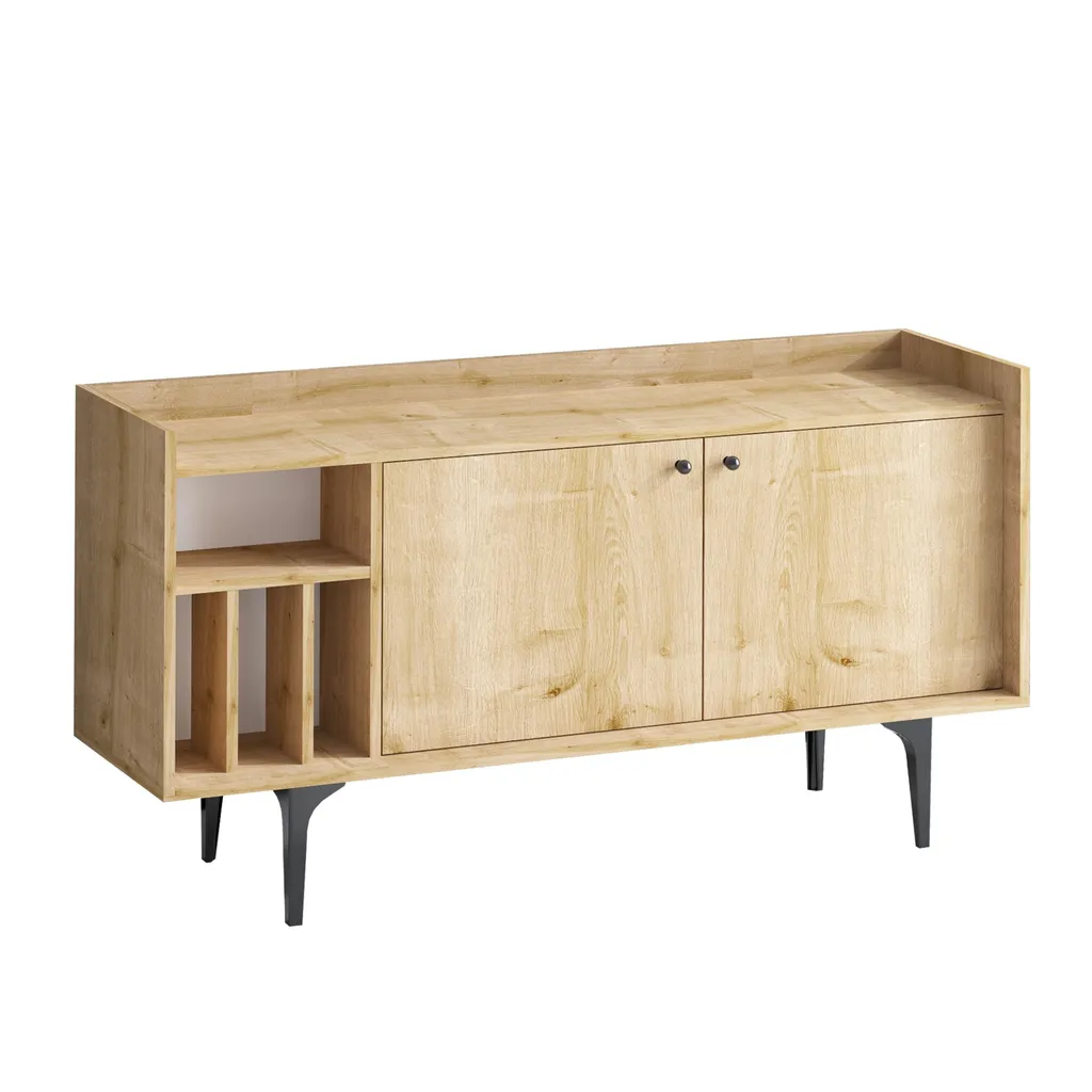 Commode en mélaminé robuste Canopus Saphireich de 150 cm de large