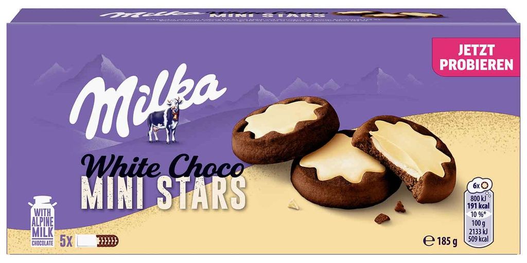 Milka Mini Stars White Choco 185g Produktbild 
