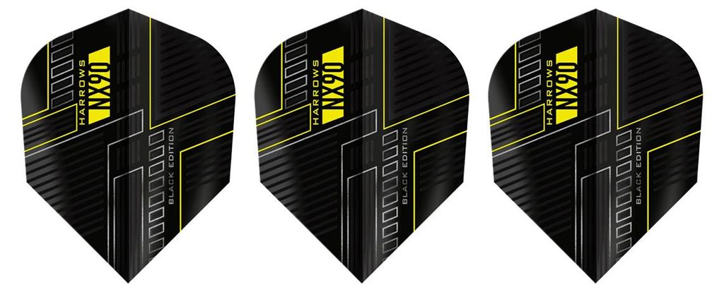 Harrows - Dart Flights "NX90", Federn 3er-Pack PP4721 (Einheitsgröße) (Schwarz)