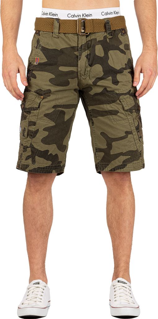 Geographical Norway Herren Sommer Shorts bapeanut Camo_Kaki XL