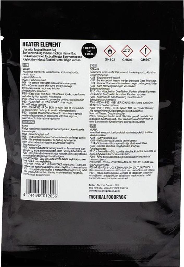Capsule auto-chauffante TACTICAL FOODPACK HEATER ELEMENT Image du produit 