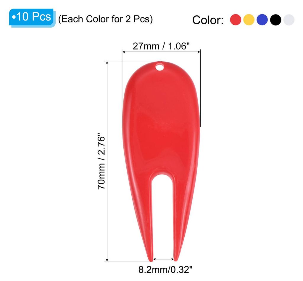 Golf Divot Repair Tool, 10er Pack Kunststoff Golf Mark Reparaturwerkzeug Ballmarker Gro?handel fš¹r Golfer, 5 Farben
