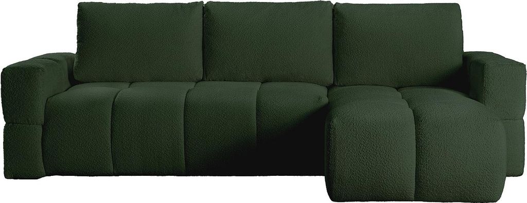 Doppelseitiges Ecksofa aus grünem Buchenholzstoff ISSORO