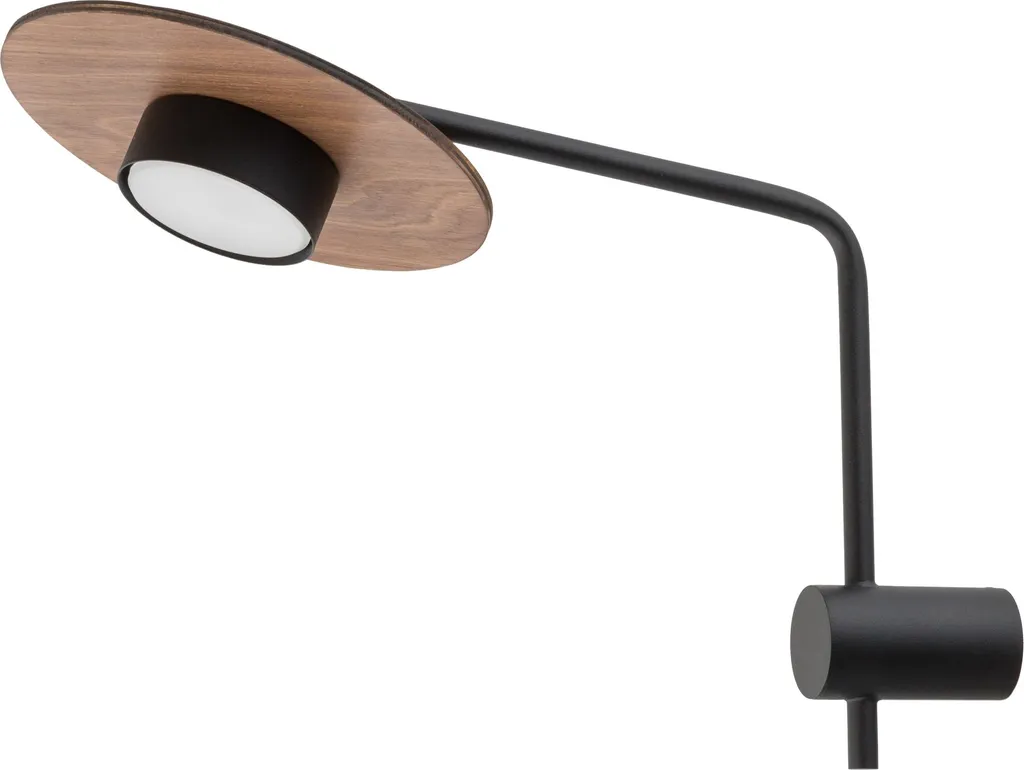Luminaire intérieur design DISK en bois et métal noir 38x20x35 cm