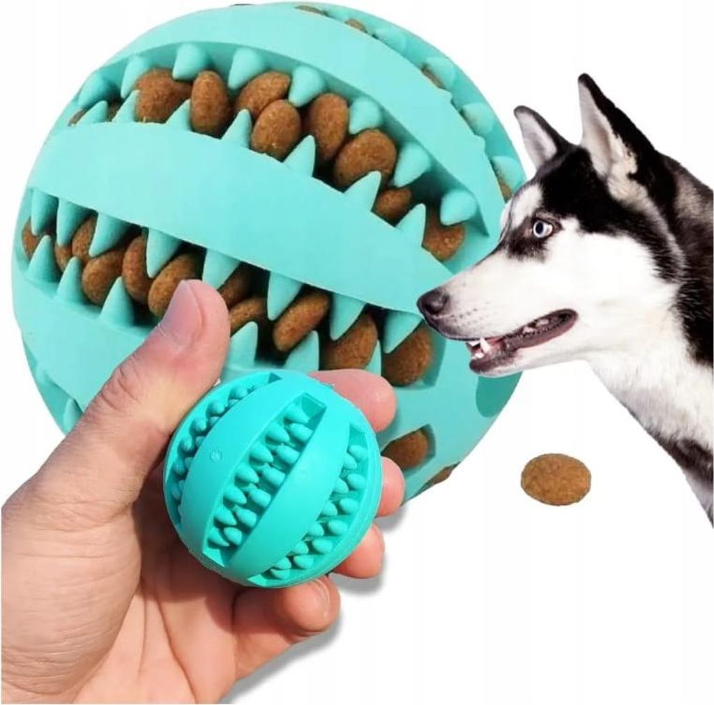 TRIXIE Denta Fun Ball, Hund, Kugellager, Türkis, Gummi, Produktbild 