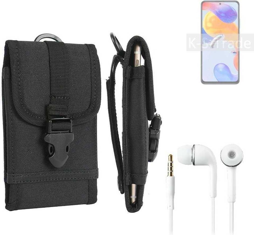 K-S-Trade Holster Schutz Hülle kompatibel mit Xiaomi Redmi Note 11 Pro 5G Global Gürteltasche Handy Hülle Tasche outdoor Seitentasche schwarz 1x +
