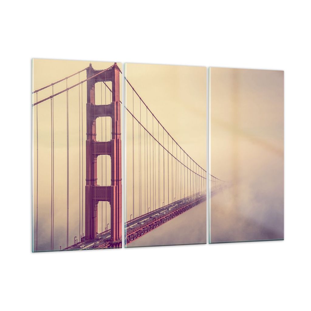 Bilder auf glas - Brücke Autobahn Infrastruktur - 165x110cm - Glasbilder - Wandbilder - Kunstdruck - zum Aufhängen bereit - Wanddekoration aus Gl...