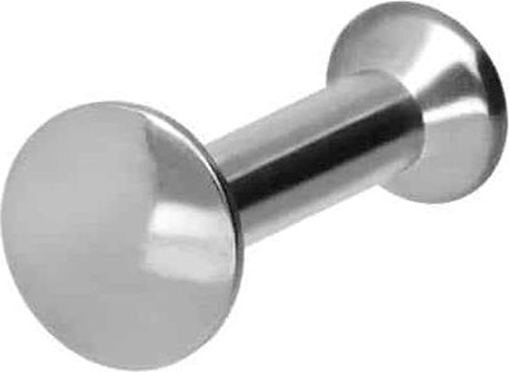 Ohrpiercing, Nasenpiercing Titan Triple Piercing Mini Labret mit Innengewinde FLAT-DISC Silber Stablänge: 5mm | Discgröße: 3mm