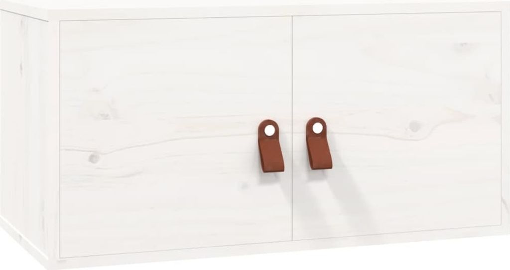 vidaXL Wandschrank Weiß 60x30x30 cm Massivholz Kiefer