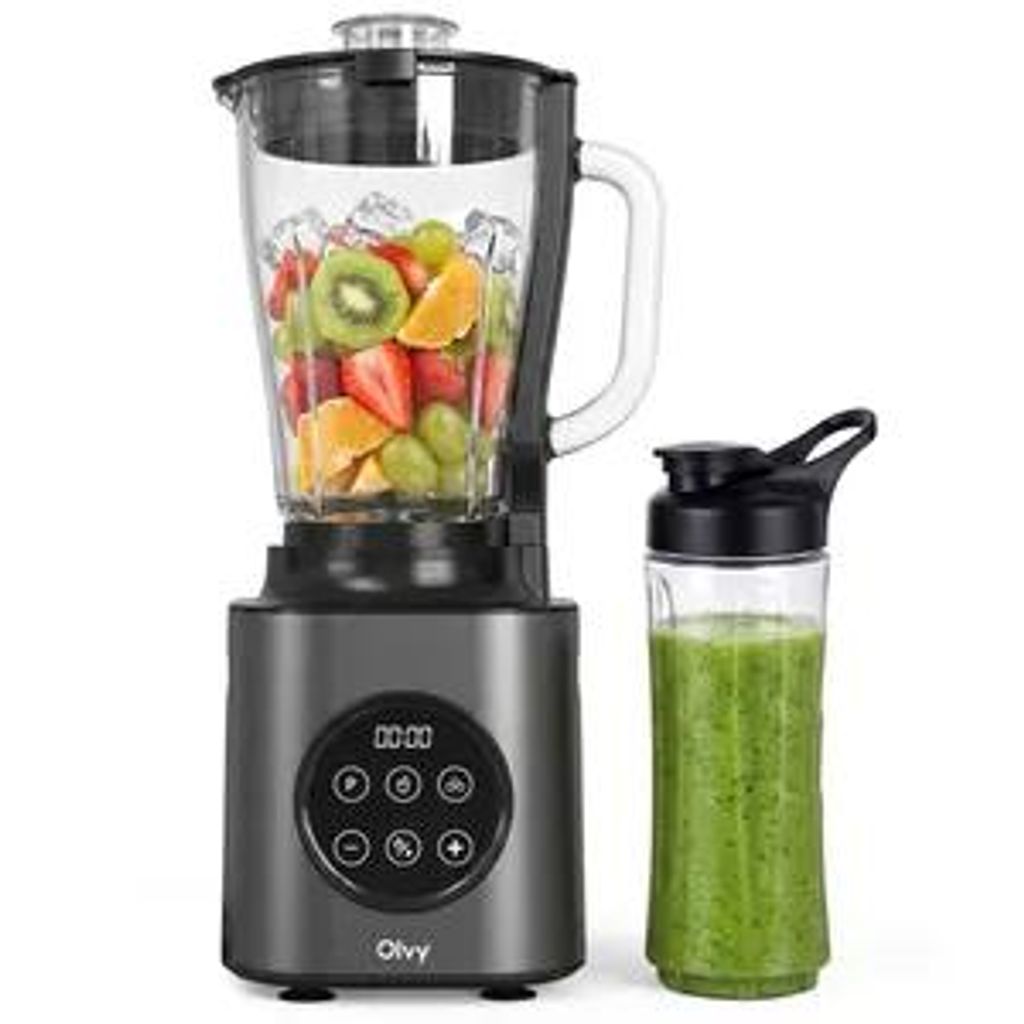Olvy staafmixer, 1000W, met 1,5 liter glazen kan en 600 ml Productafbeelding 