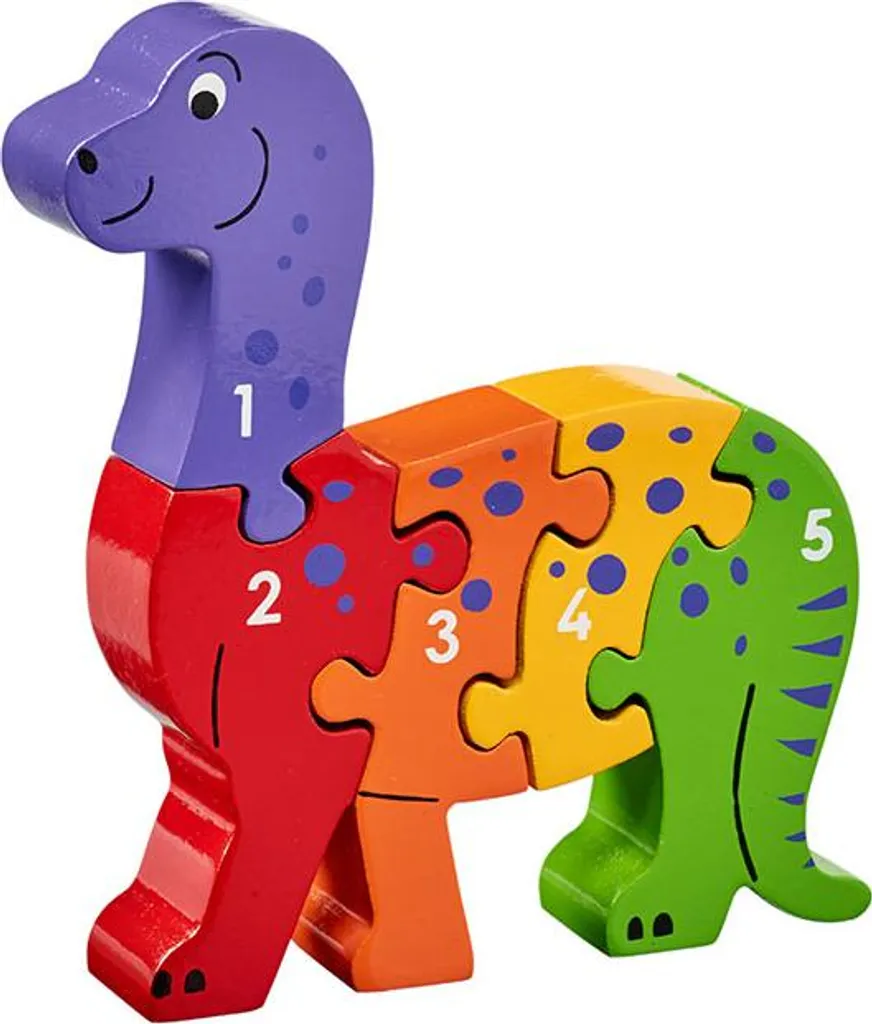 Puzzle Chiffres Bois 1-5 Dinosaure - Apprendre à Compter sans Plastique