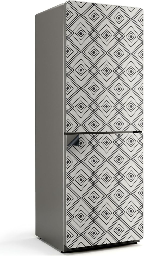 Geometrisches Rautenmuster – Magnetische Kühlschrank Abdeckung – Dekorfolie magnetisch Küche – Kühlschrank Magnet Deko – selbstklebende ...