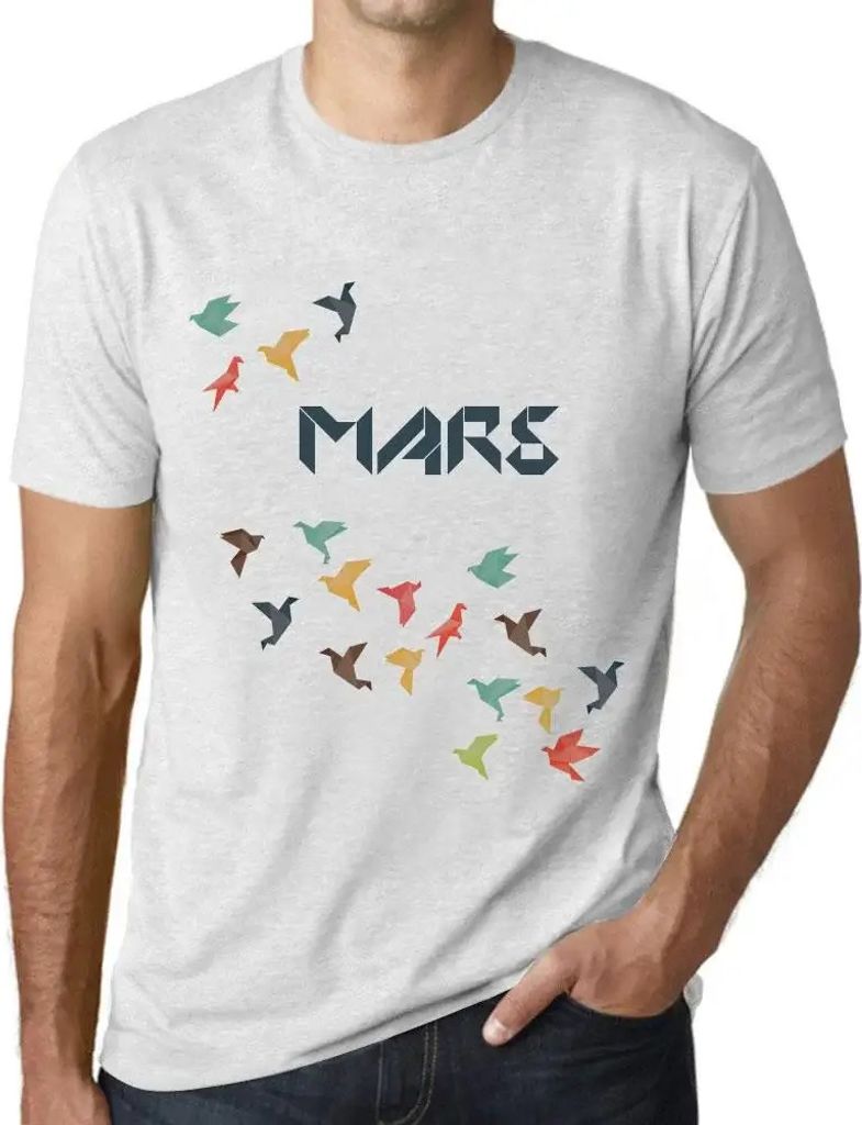 Herren Grafik T-Shirt Origami Mars Öko-Verantwortlich Vintage Jahrgang Kurzarm Lustige Druck Geburtstag Geschenk Mann