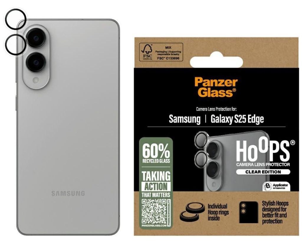 PanzerGlass Hoops Kamera SP Galaxy S25 Edge transparent Produktbild 